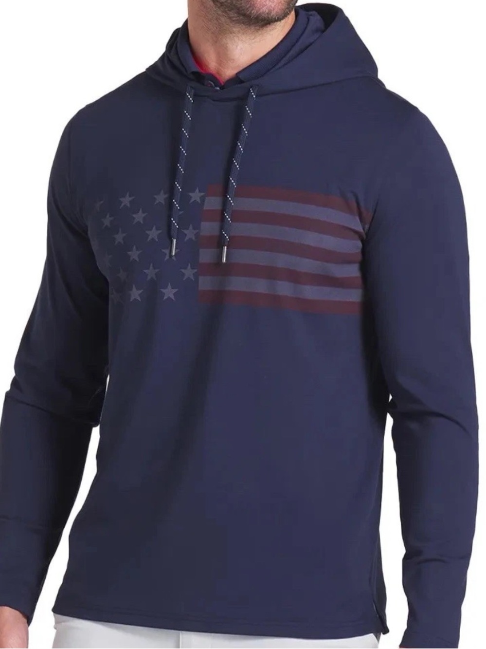PUMA Men Volition Stars & Bars Golf Hoodie Sz Medium Navy Long Sleeve Hoodie UPF
